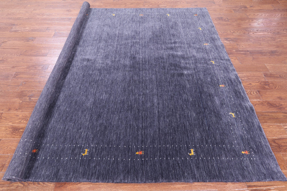 8' Square Persian Gabbeh Hand Knotted Wool Rug - Q15121