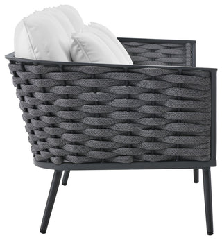 Stance Outdoor Patio Aluminum Sofa Gray White