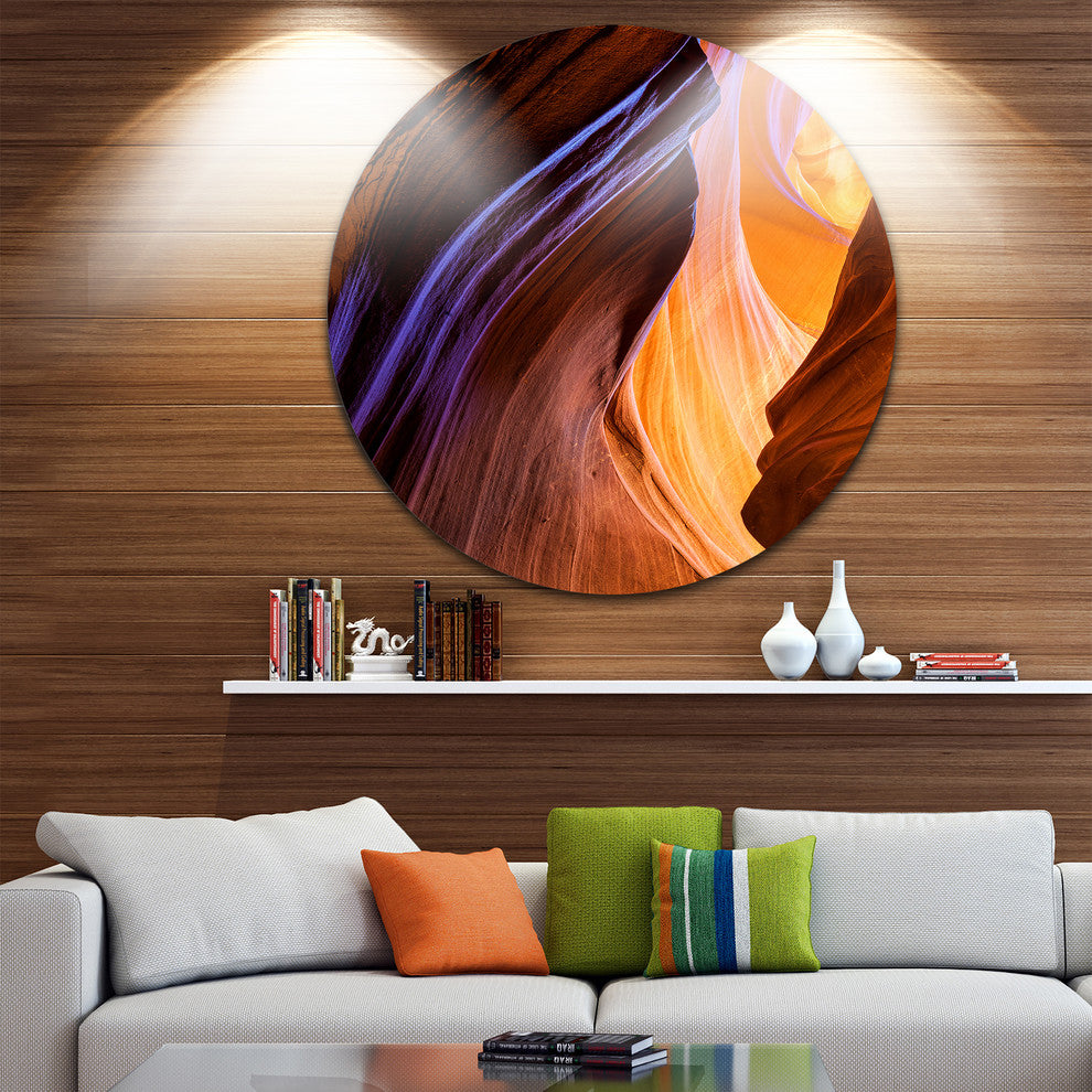 Blue Wall Of Antelope Canyon, Landscape Photo Round Wall Art, 11"