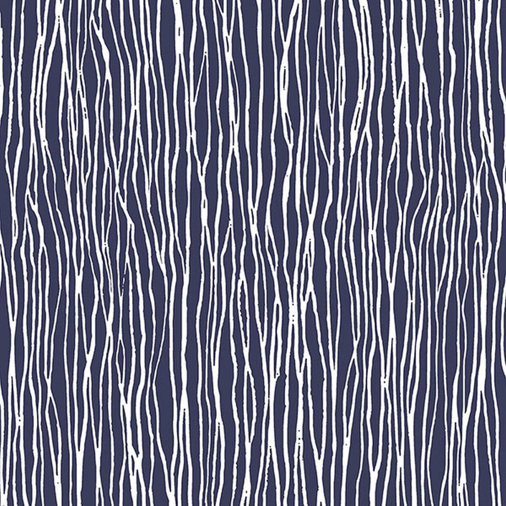Shades, Damask Geometric Graphic White, Blue Wallpaper Roll