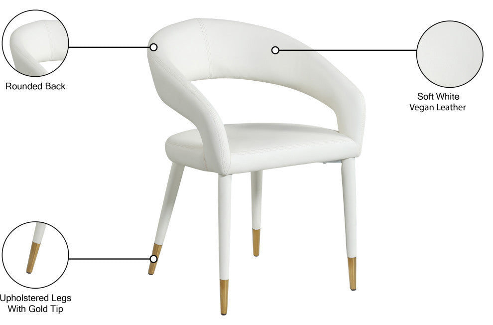 Destiny Dining Chair, White, Faux Leather
