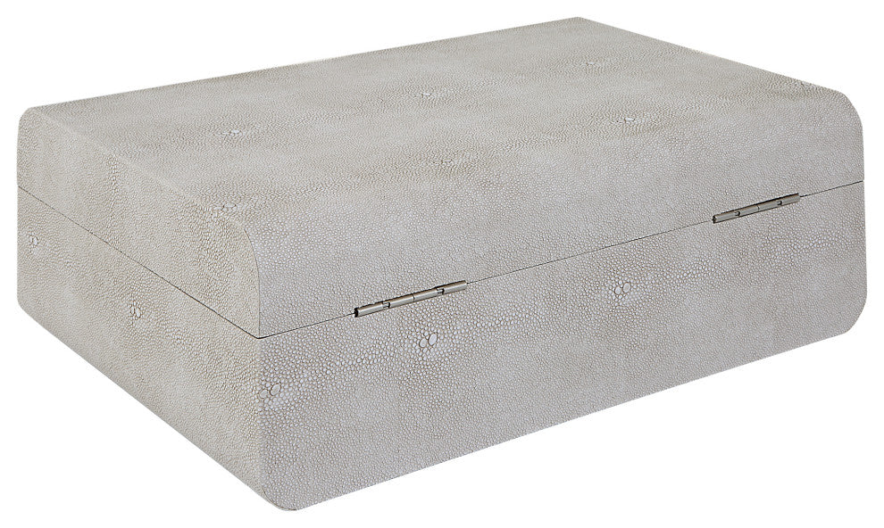 Uttermost Lalique White Shagreen Box