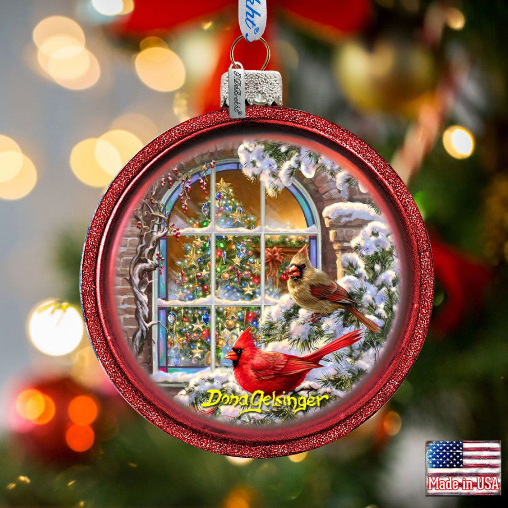 Winter Birds Glass Ornament Set of 3 by D. Gelsinger Christmas Decor