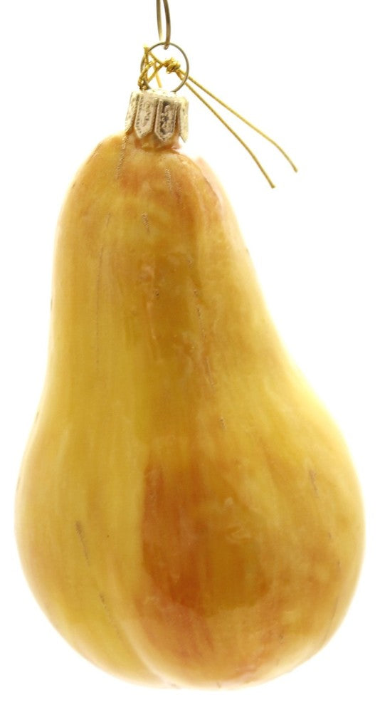 Holiday Ornaments Yellow Pear Glass Poland Hand Painted 101R