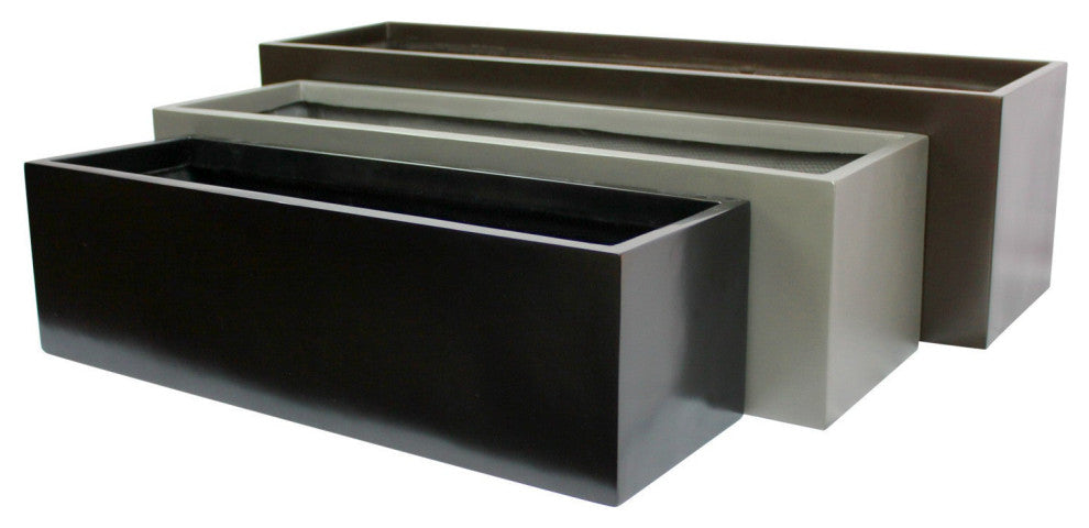 Belmont Rectangle Planter Box, Gray, 24"x8"x8