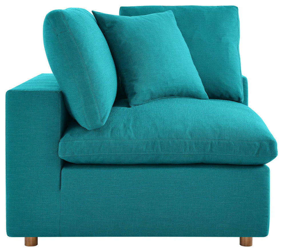 Commix Down Filled Overstuffed 7 Piece Sectional Sofa Set Teal
