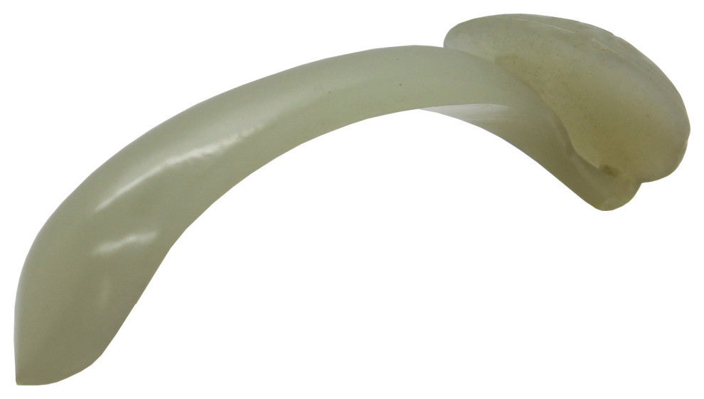 Carved Luyi Shape Natural Jade Pin With Longevity Graphic