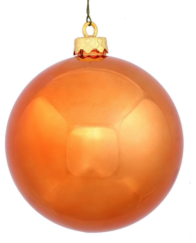 6" Burnish Orange Shiny Ball Uv 4/Bag