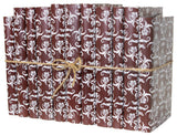 Decorative Books - Garnet Damask Paper Wrapped Book Bundle - 1 foot of Red Books