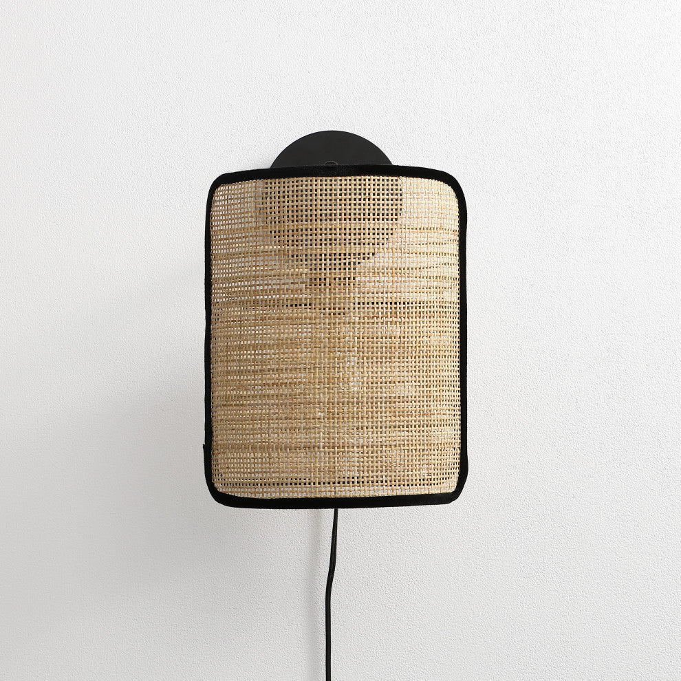 Vidalite Mazal, Boho Bamboo Wicker Wall Lamp