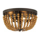 3 Light 12.6'' Unique/Statement Bowl Flush Mount, Oil Rubbed Bronze
