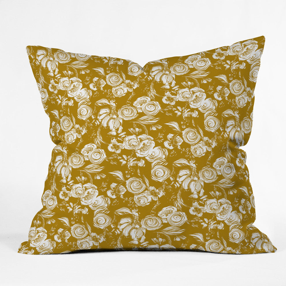 Pattern State Floral Sketch Ginger Throw Pillow