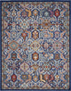 8" x 10" Blue and Gold Intricate Area Rug