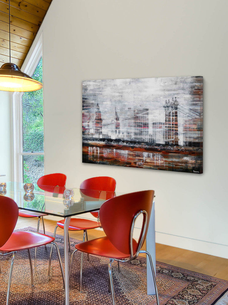 "Brooklyn Bridge View" Print on Canvas, 24"x16"