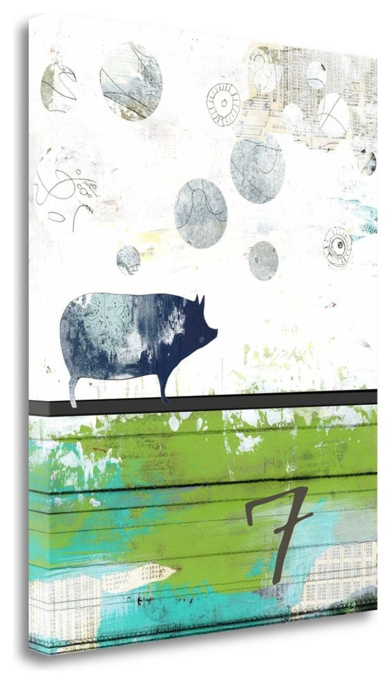 "Pig 7" By Sarah Ogren, Giclee Print on Gallery Wrap Canvas, Ready to Hang