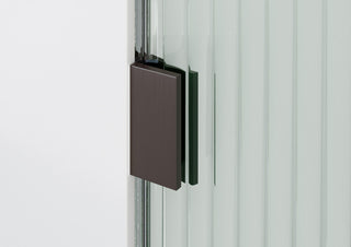 32"x78" Frameless Shower Door, Single Fixed Panel Fluted Radius, Oil Rubbed Bronze, 32" Left