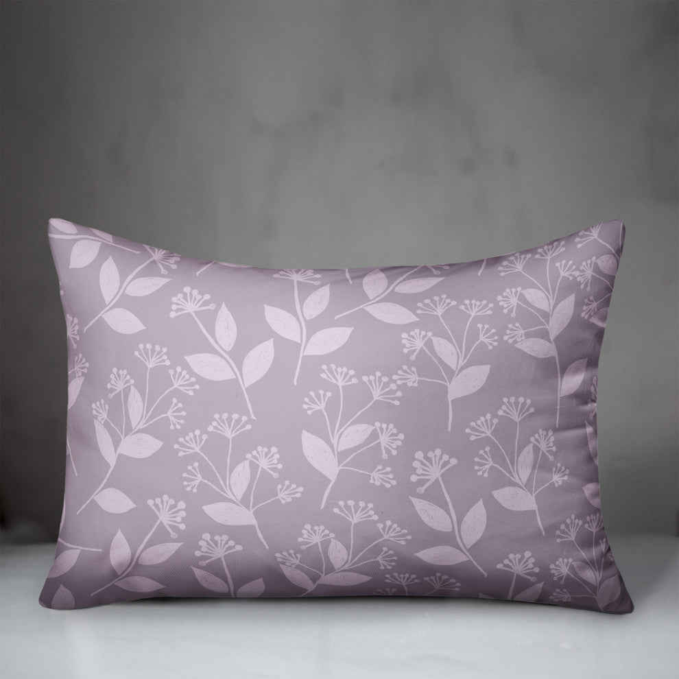 Floral Silhouette Soft Lilac 4 14x20 Spun Poly Pillow