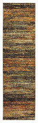 12' Gold And Slate Abstract Runner Rug