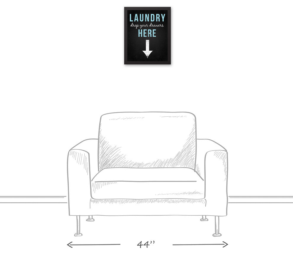 Laundry: Drop Your Drawers Here Wall Art, Framed Canvas