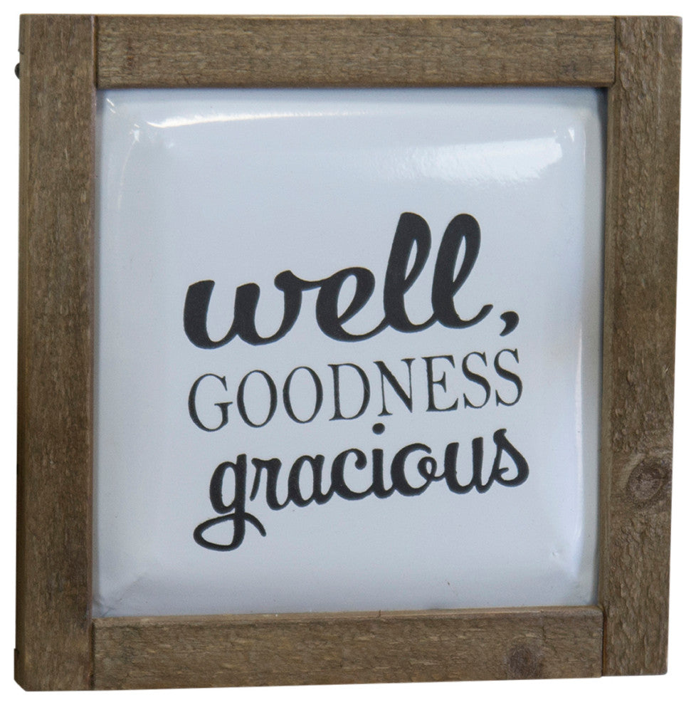 Wood and Metal "Goodnessl" Sign