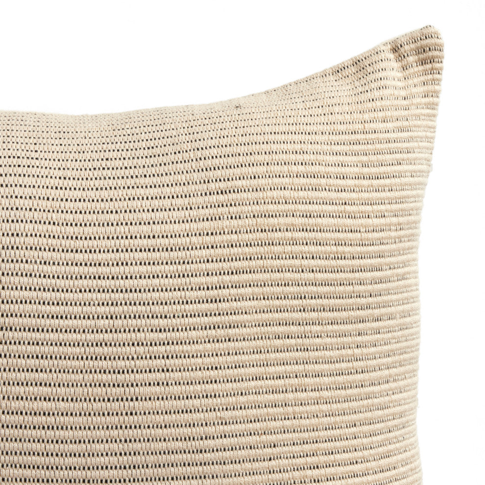 Handwoven Merido Pillow, Black, 14"x20"