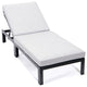 LeisureMod CLBL-77LGR Chelsea Modern Outdoor Chaise Lounge Chair With Cushions