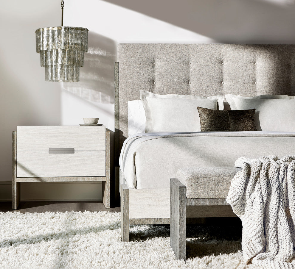 Bernhardt Foundations Upholstered Button Tufted Panel Bed, California King