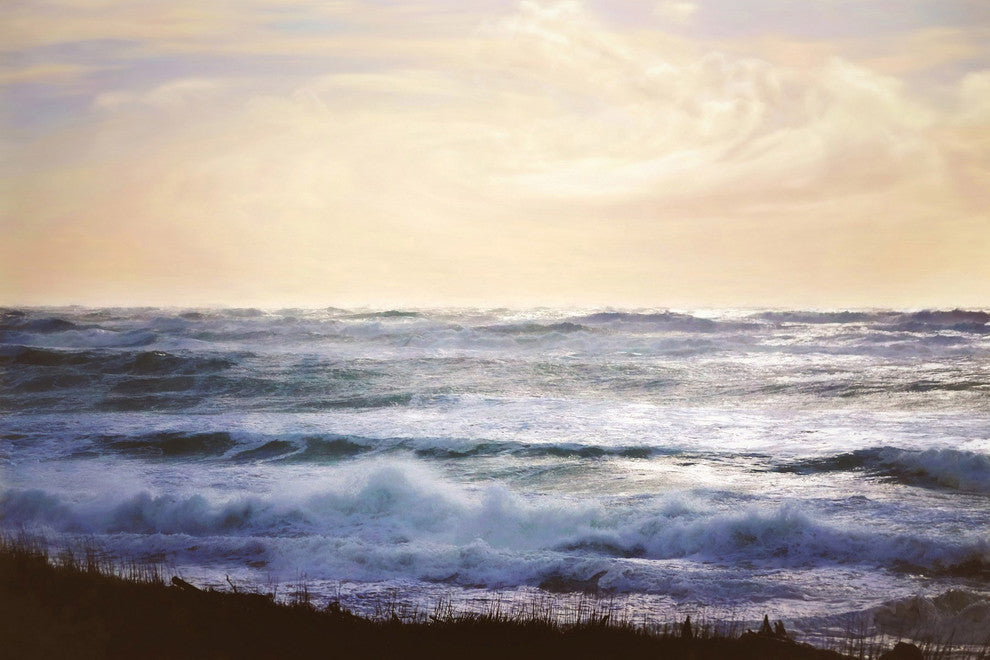 "Winter Ocean" by Sylvia Cook Painting Print Wrapped Canvas, 45x30