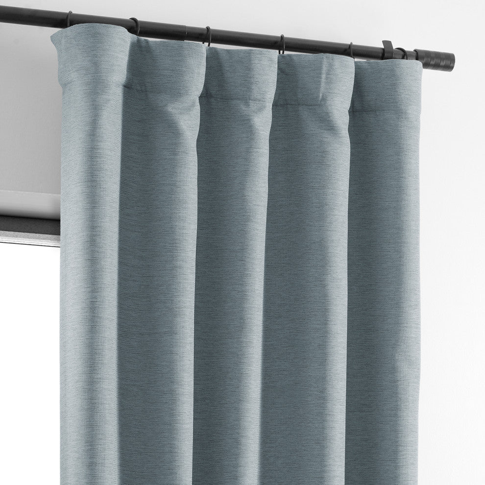 Bellino Blackout Room Darkening Curtain Single Panel, Gulf Blue, 50"x84"