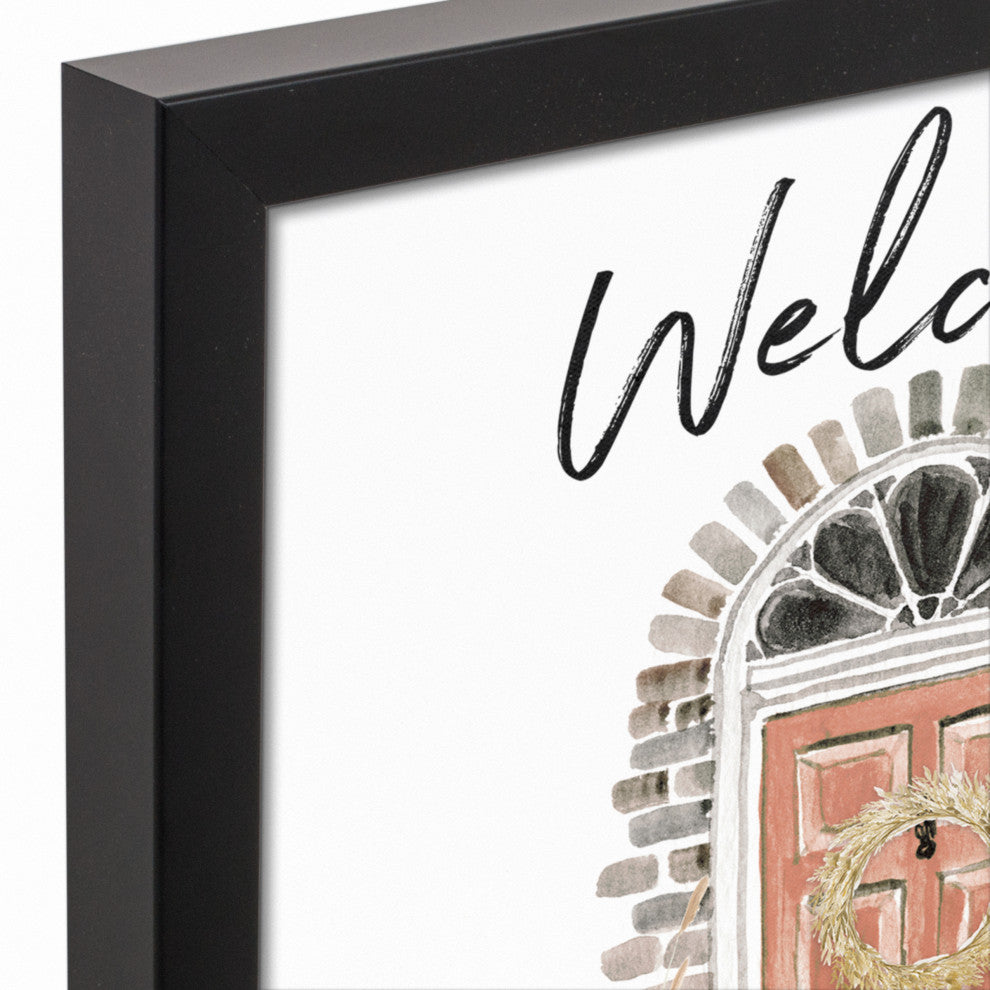 Harvest Door Step 12.73 x 15.73 Black Framed Canvas