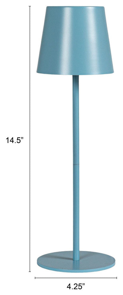 Metal LED Rechargeable Table Lamp With Touch Sensor, Blue