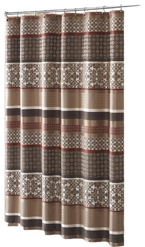 Madison Park Princeton Jacquard Shower Curtain, Red