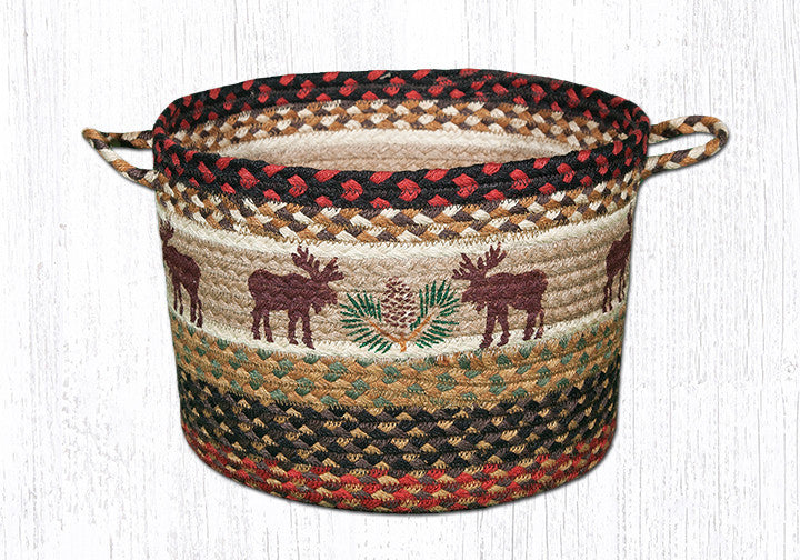 Moose/Pinecone Printed Utility Basket, 13"x9"
