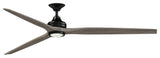 Fanimation Spitfire 84" Fan/LED Light, Black, Black/Weathered Wood Blades