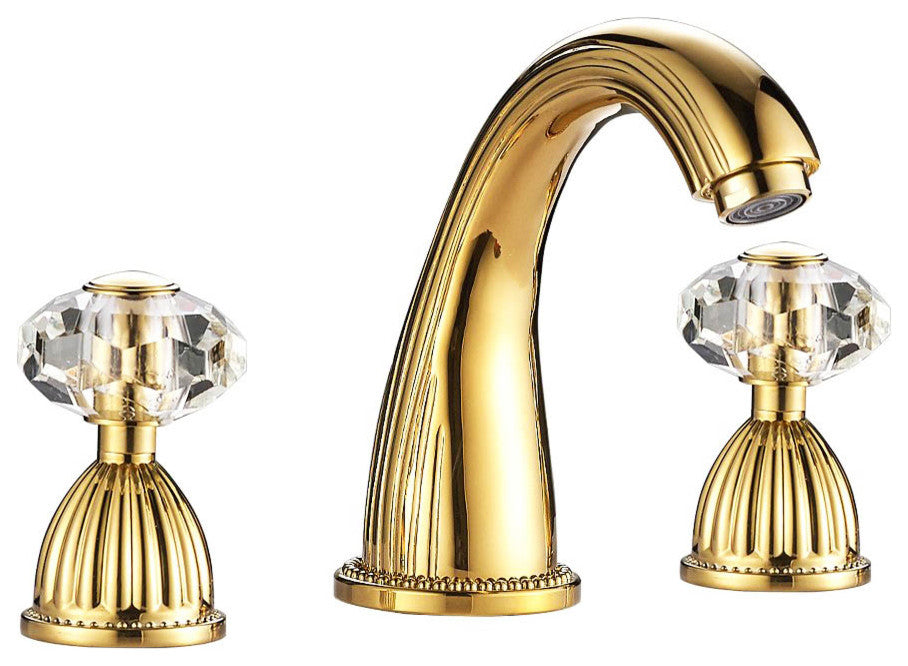 Larissa Bathroom Widespread Lavatory Sink Faucet Crystal Handles