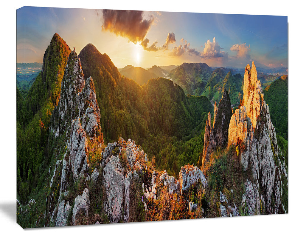 Panorama Mountains Slovakia, Landscape Canvas Art Print, 20"x12"