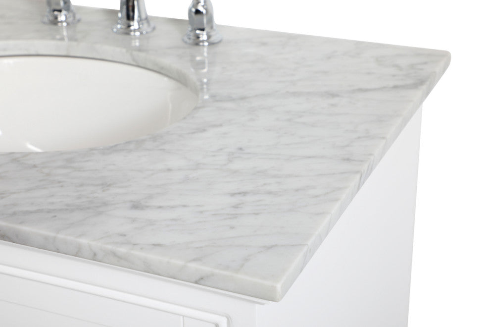 Amber Single Bathroom Vanity, Blue, White, 32"
