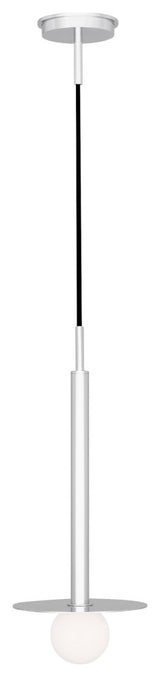 Nodes 1-Light Indoor Short Pendant Ceiling Light, Polished Nickel Silver