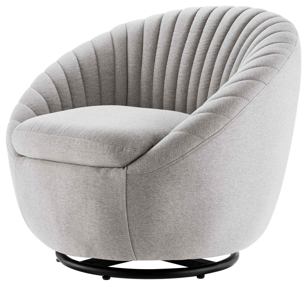 ArmTufted Chair Swivel Accent Tufted Chair, Black Gray, Modern, Lounge