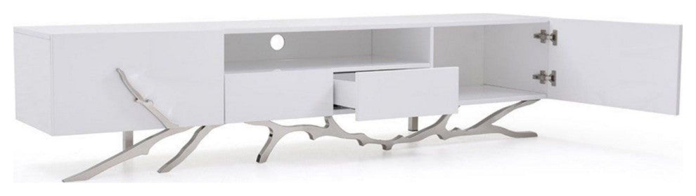 Modrest Legend 87"-Wide Modern White TV Stand