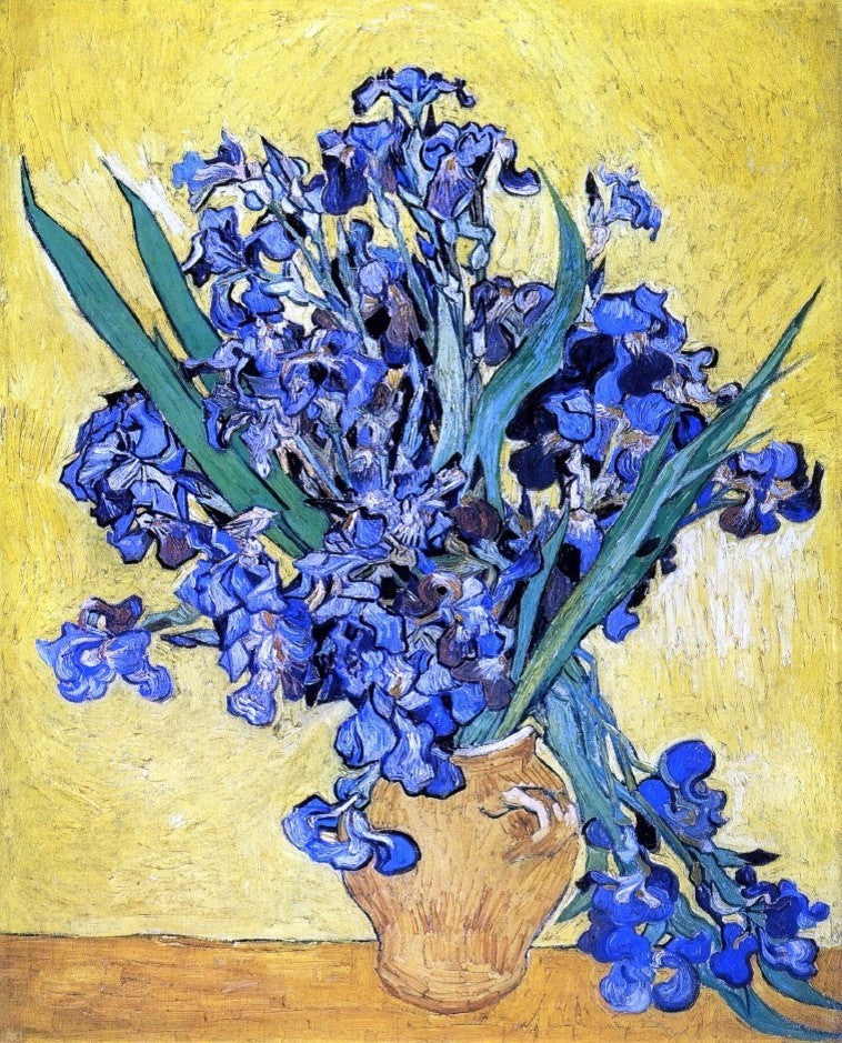 Vincent Van Gogh A Still Life With Irises, 20"x25" Wall Decal