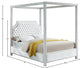 Rowan Velvet Upholstered Bed, White, King