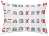 Multi Beach Hut 14"x20" Decorative Stripe Outdoor Pillow, Ivory