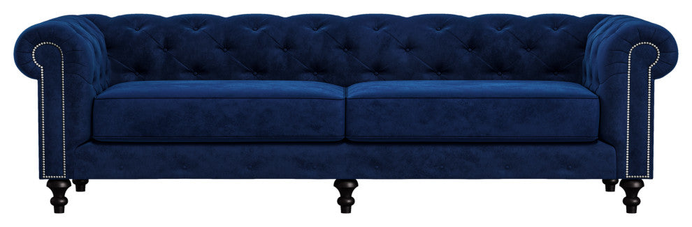 Nativa Interiors London 103" Sofa, Blue, Classic Depth