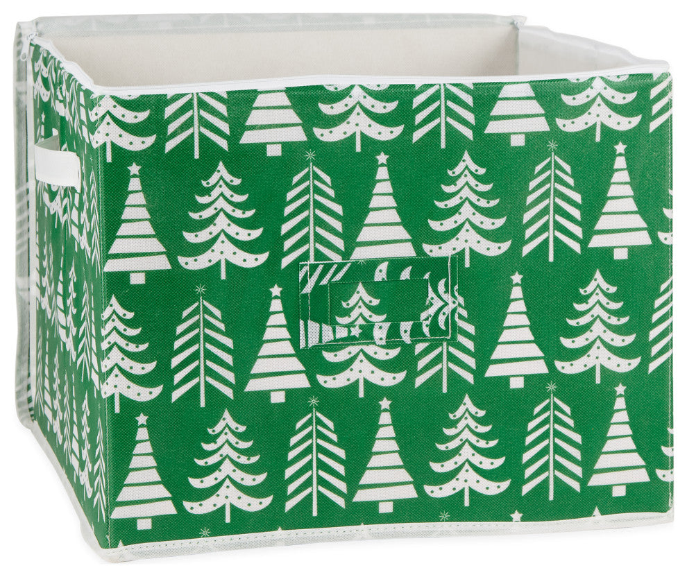 DII Triple Christmas Tree Print Ornament Storage, Large