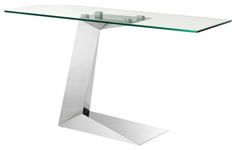 Cecilia console table in stainless glass.