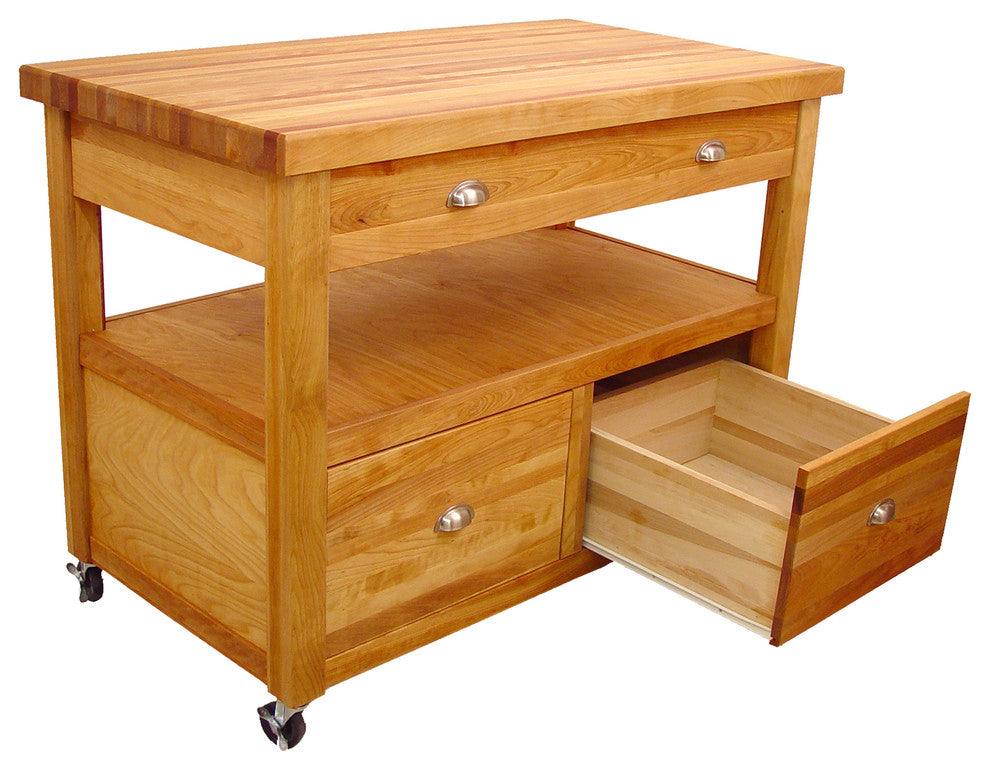 Catskill Grand Americana Butcher Block Island Workcenter in Natural