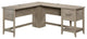 L-Shaped Desk, Large Top With Grommet Cable Management & Drawer, Laurel Oak
