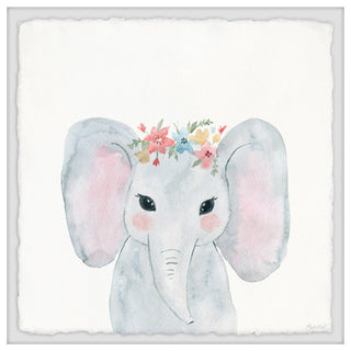 "Pink Ears" Framed Painting Print, 24x24