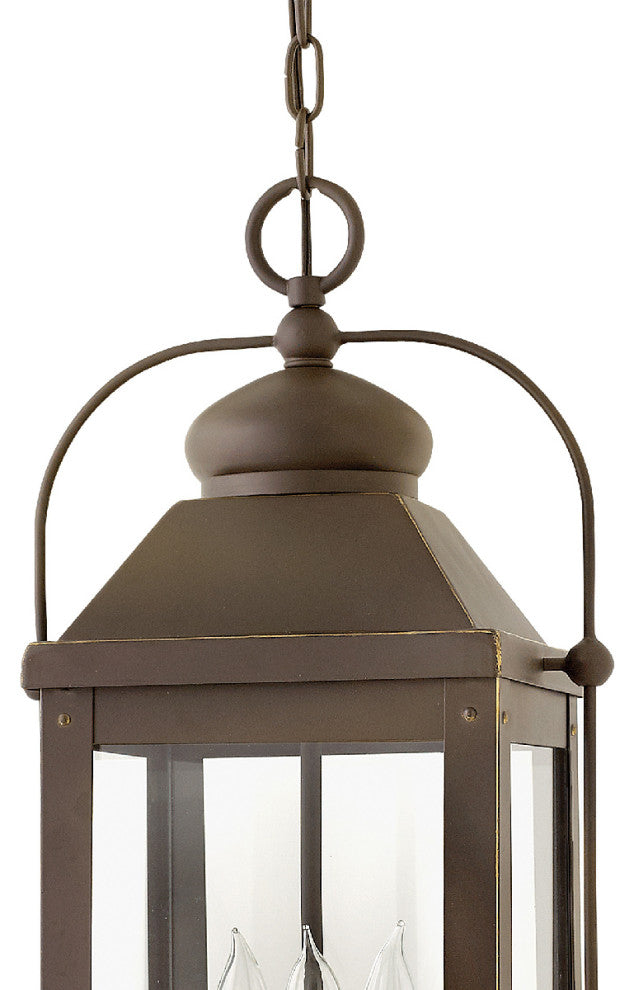Hinkley Anchorage Large Hanging Lantern, Light Oiled Bronze